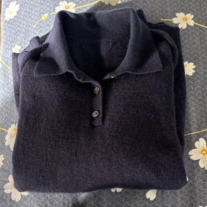 Banana republic Navy 100 cashmere Collared Sweater